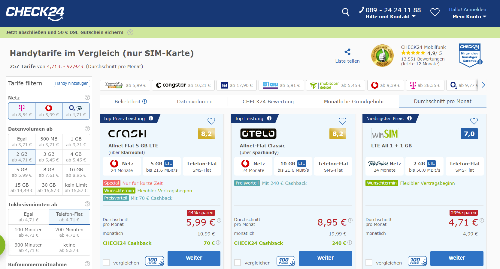 Fixkosten senken, mit diesen 5 Tipps (inkl. Tool) 4 handykosten-senken-check24